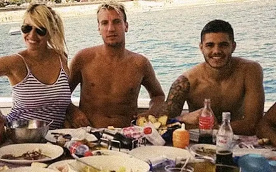 Wanda Nara, Maxi Lopez e Mauro Icardi em foto da época em que a modelo ainda era casada com Lopez 