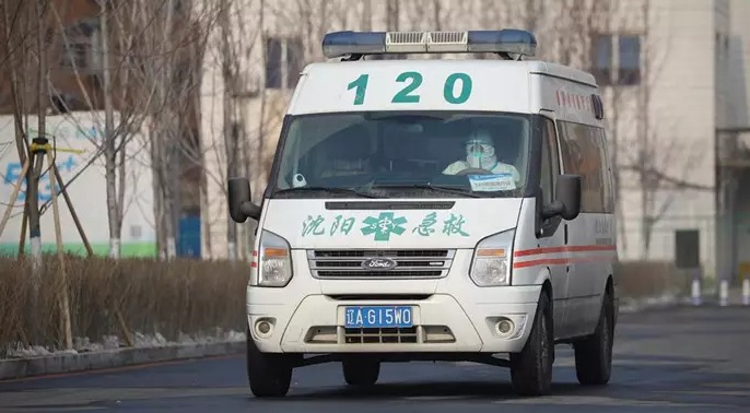 Uma ambulancia na China