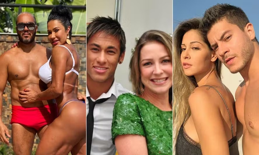 Belo e Gracyanne Barbosa; Neymar e Luana Piovani; e Maíra Cardi e Arthur Aguiar 