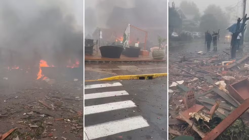 Gramado: imagens mostram incêndio e destruição após a queda da aeronave