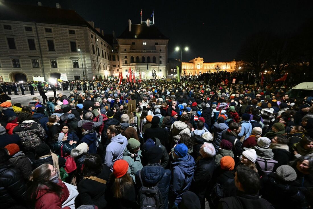 Manifestações na Áustria em janeiro de 2025