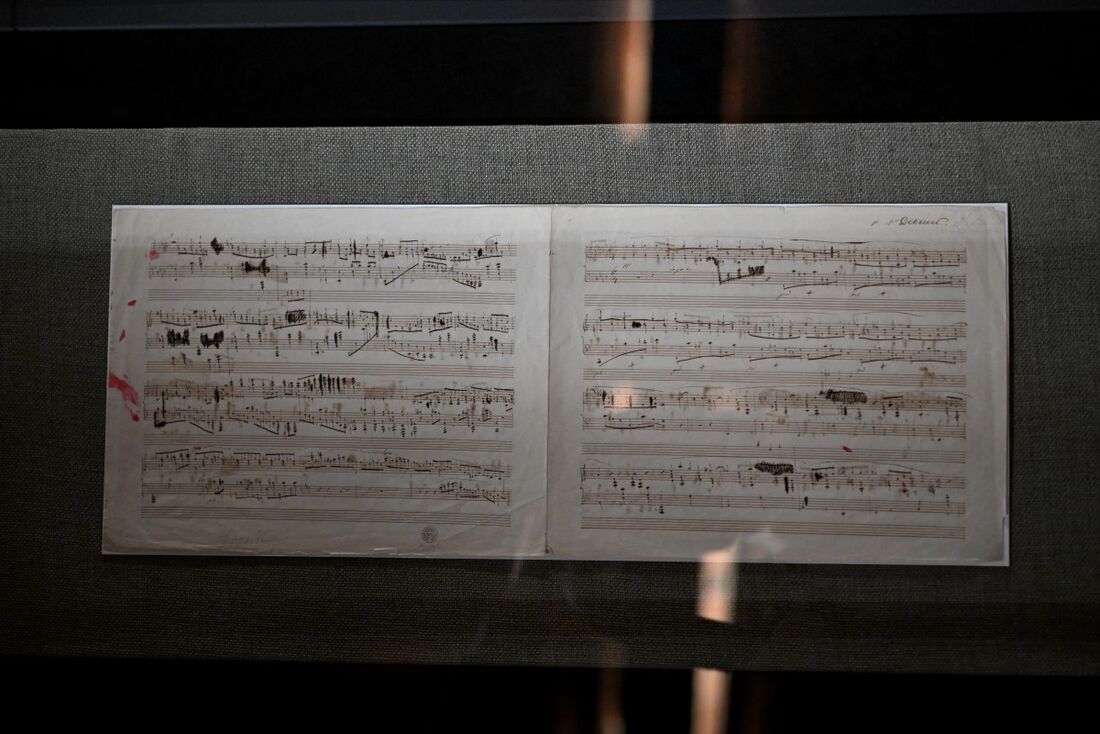 Manuscrito da primeira e inédita versão da Balada em Fá menor, Op. 52, escrita pelo compositor polonês Frederic Chopin