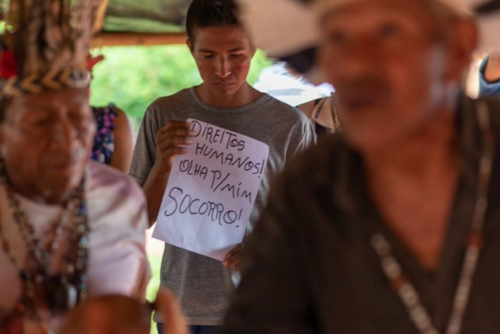 Guarani e Kaiowá manifestam-se durante visita de comitiva à Comissão Interamericana de Direitos Humanos (CIDH) 