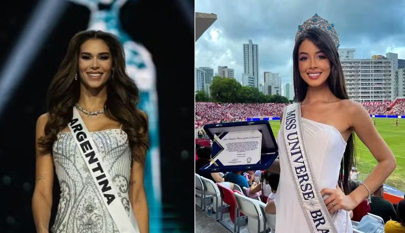 Ex-Miss Argentina Magalí Benejam e Miss Brasil Luana Cavalcante 