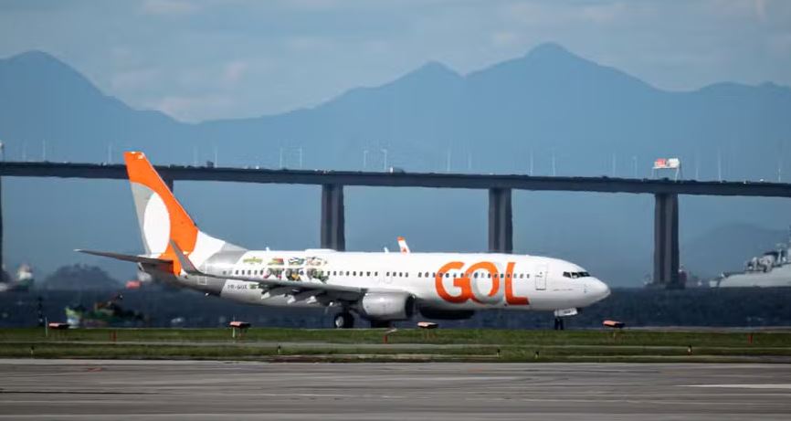 Avião da Gol no Aeroporto Santos Dumont, no Rio