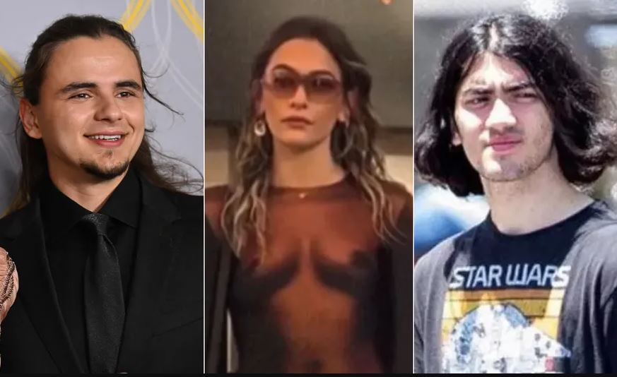 Da esquerda para a direira, Prince Jackson, Paris Jackson e Bigi Jackson 