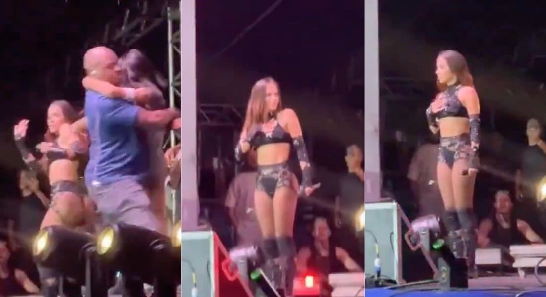 Fã invadiu o palco no qual Anitta fazia show na virada do ano