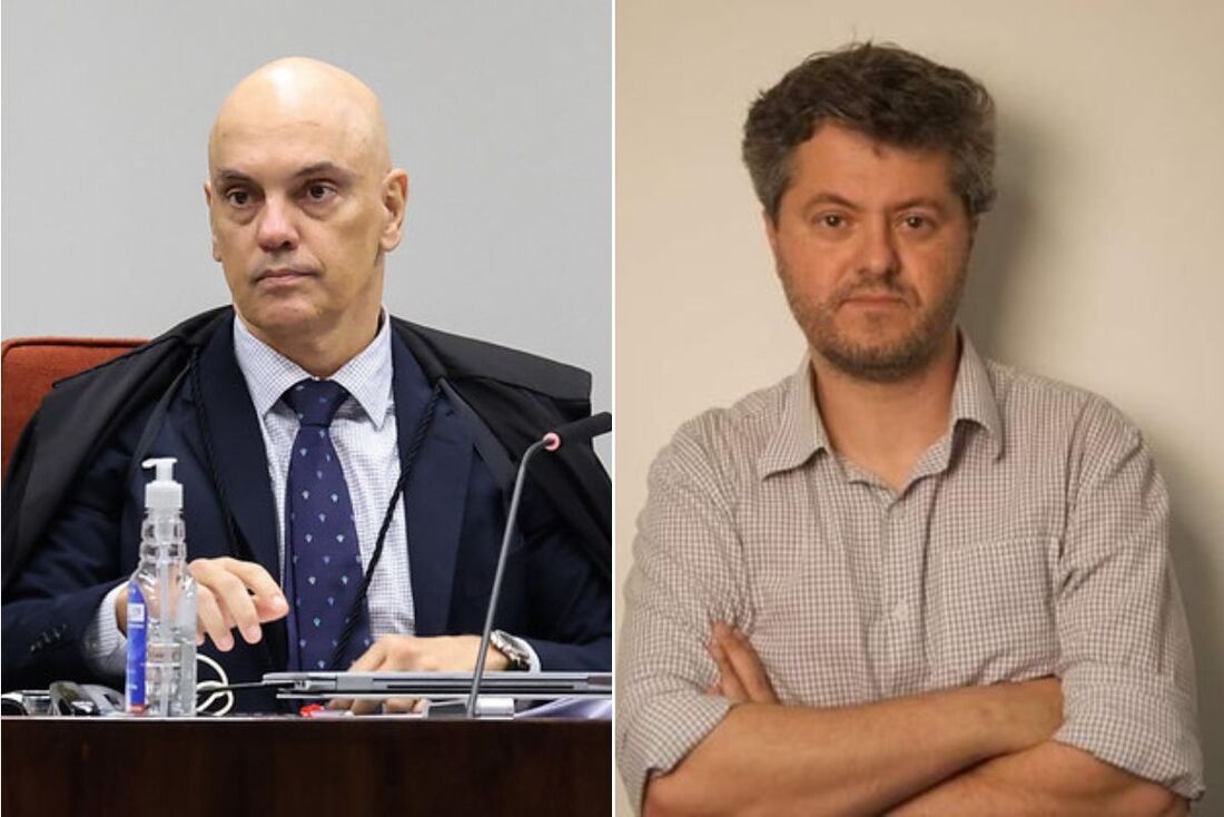 O ministro Alexandre de Moraes e o escritor Ricardo Lísias, autor do livro 