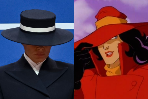 A primeira-dama Melania Trump e a personagem Carmen Sandiego 