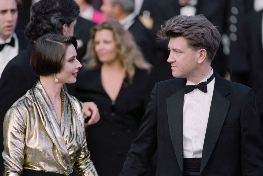 Isabella Rossellini e David Lynch no Festival de Cannes, em 1990