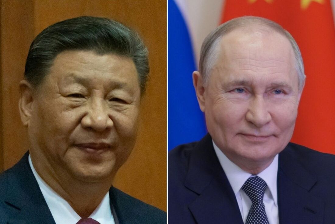 O presidente chinês Xi Jinping, e o presidente russo Vladimir Putin