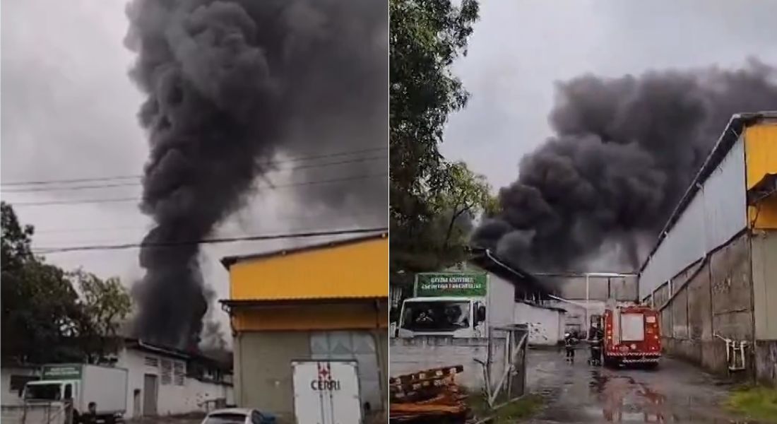 Incêndio atinge fábrica no Cabo