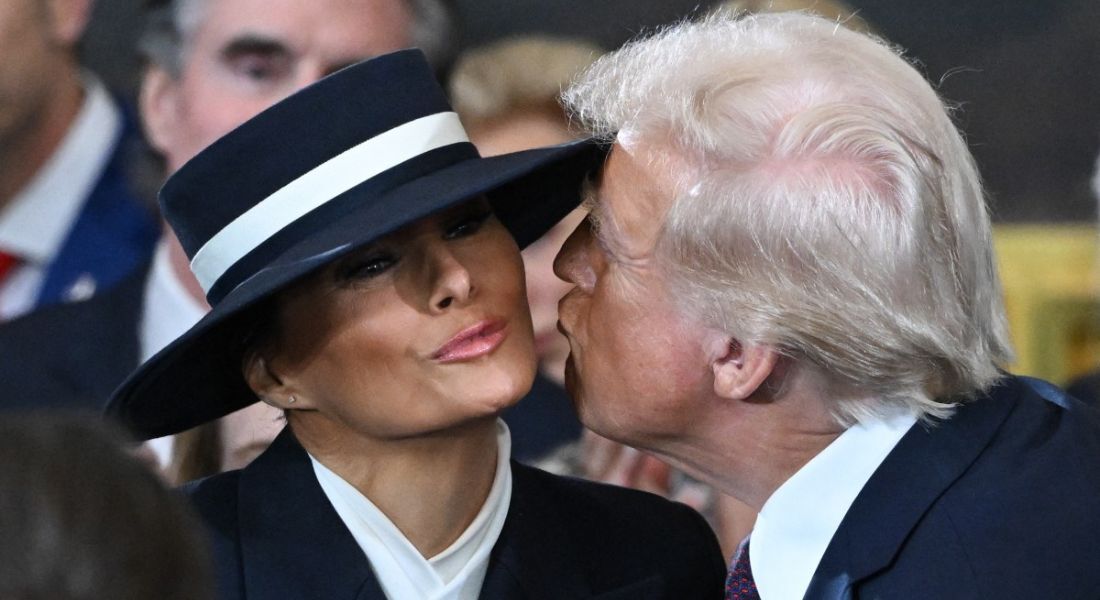 Melania e o marido, Donald Trump, na posse do republicano como 47&ordm; presidente dos EUA