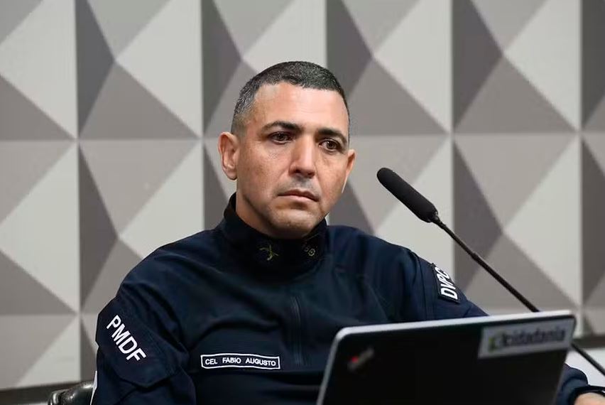 O ex-comandante da PMDF Fábio Augusto Vieira, em depoimento na CPI do 8 de janeiro