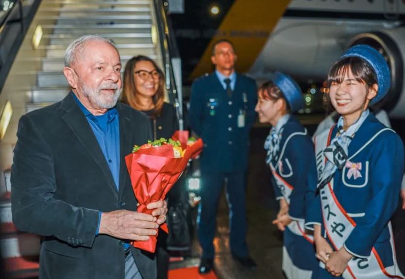 Presidente do Brasil, Luiz Inácio Lula da Silva, e primeira-dama, Janja Lula da Silva, em Hiroshima, no Japão, na participação da reunião do G7