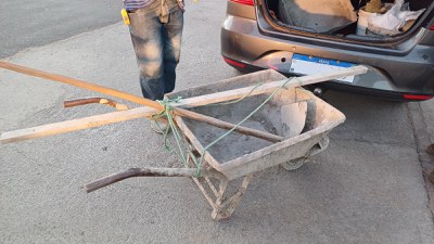 Carrinho de mão visto no flagrante da PRF