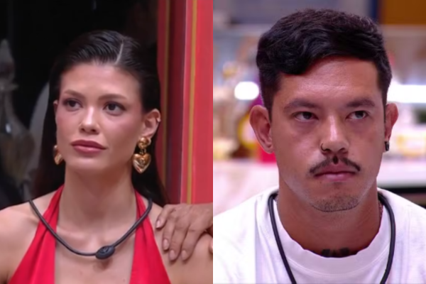 A sister Vitória Strada e o eliminado Gabriel