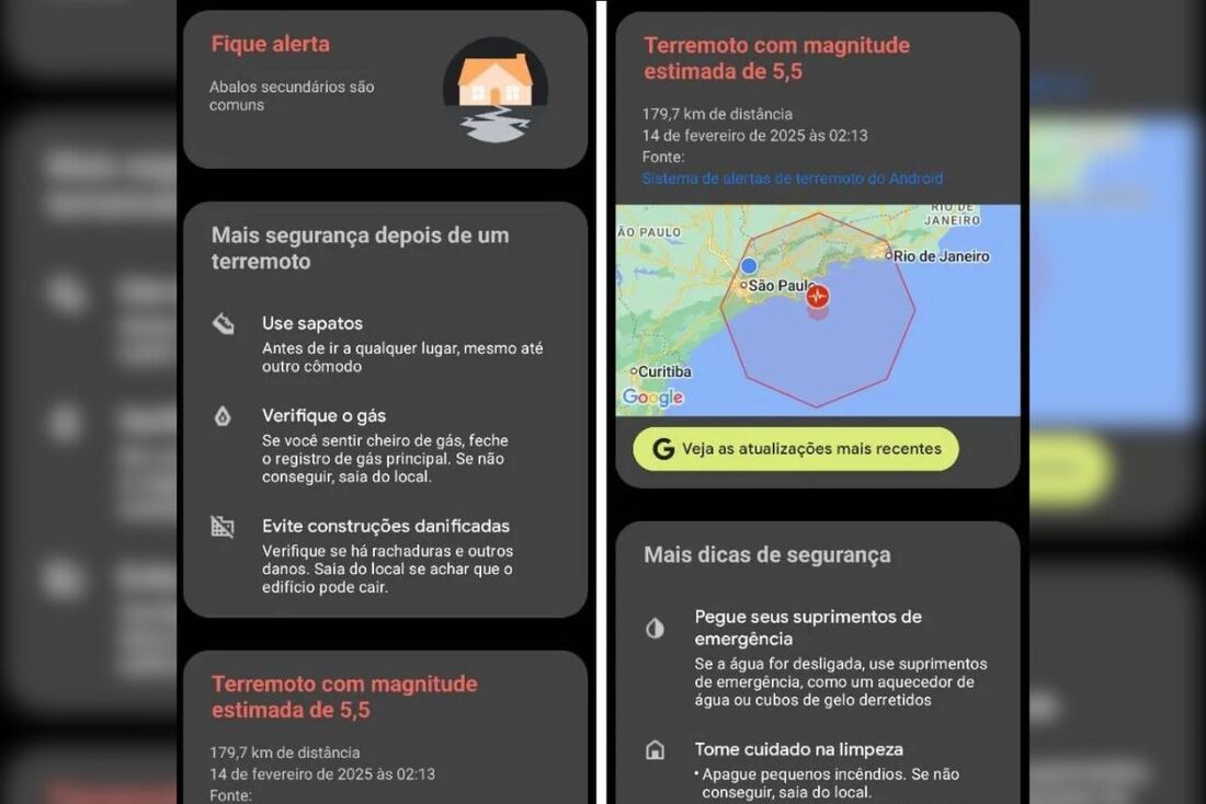 O Google admitiu que o alerta de terremoto enviado na madrugada desta sexta-feira, 14, para celulares que usam o sistema operacional Android foi ocorrido em razão de uma falha.