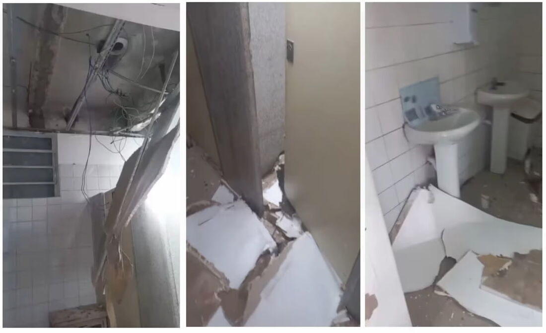 Banheiro do SAE Butantã foi interditado após queda de parte do teto