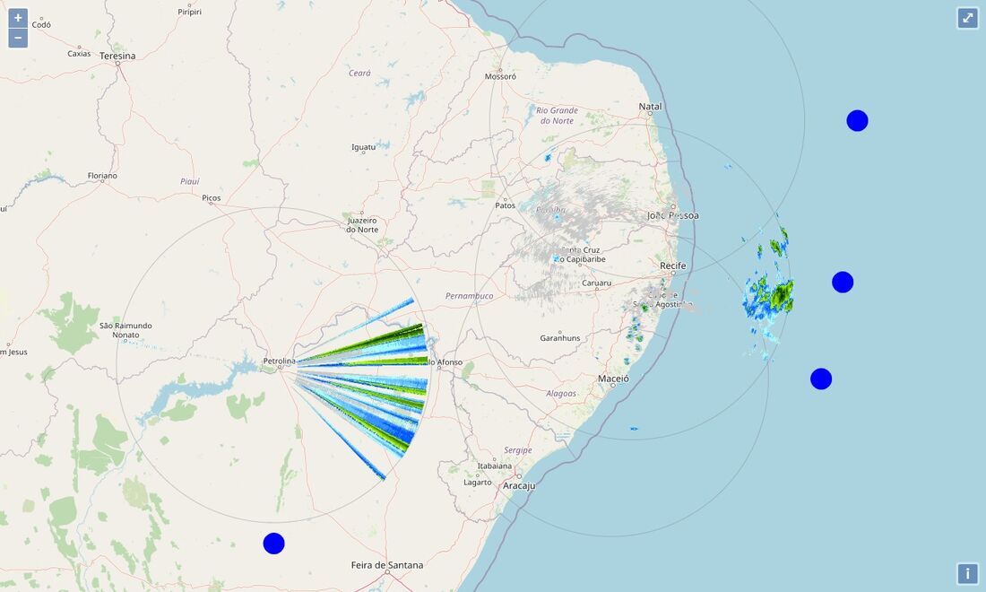 Monitoramento de chuvas da APAC em 26/02/2025