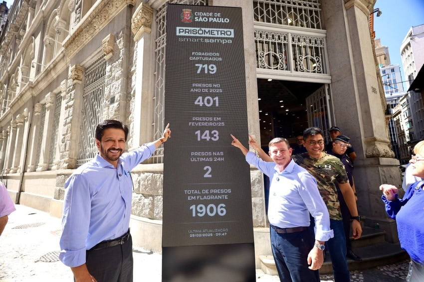Prefeitura de São Paulo inaugurou um painel 24 horas que vai atualizar em tempo real o número de prisões realizadas