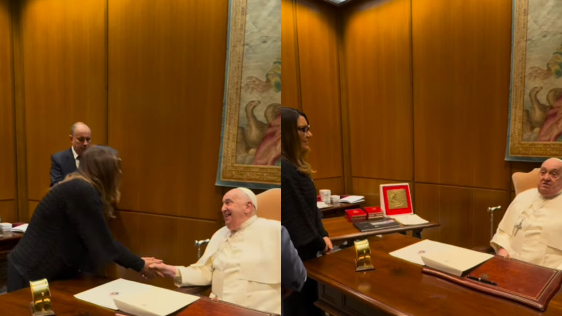 Janja encontra Papa Francisco