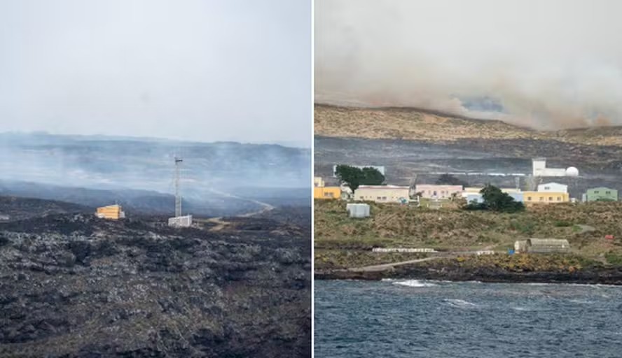 Ilha de Amsterdã sofre com incêndio 'incontrolável' 