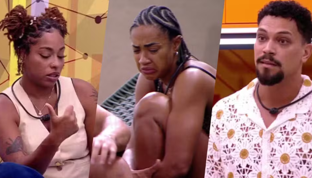 Os participantes Thamiris, Aline e Vinícius