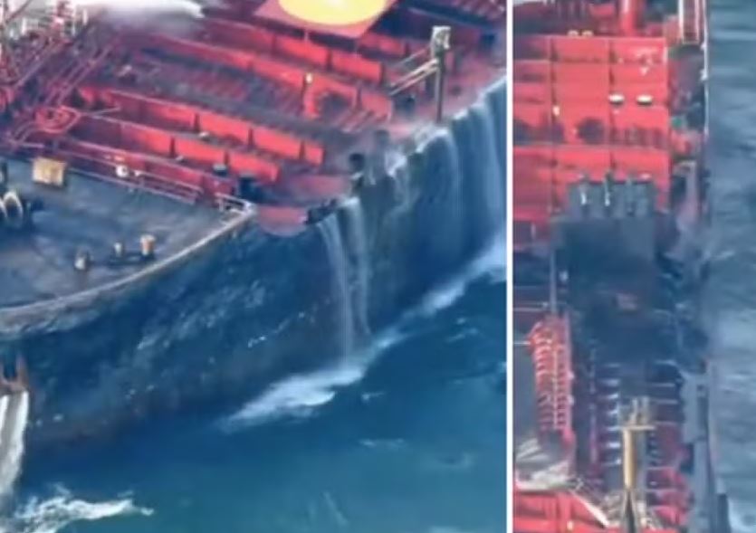 Danos causados a petroleiro após choque com cargueiro no Mar do Norte