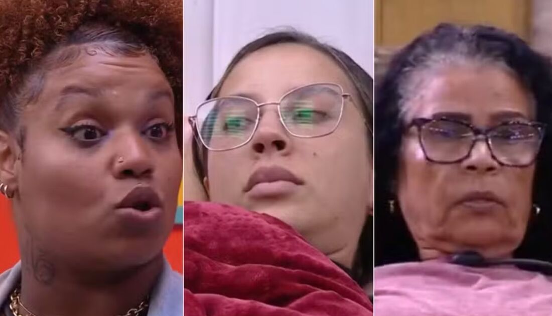 Da esquerda para a direita, Camilla, Renata e Vilma: participantes do BBB 25 se enfrentam no paredão desta semana