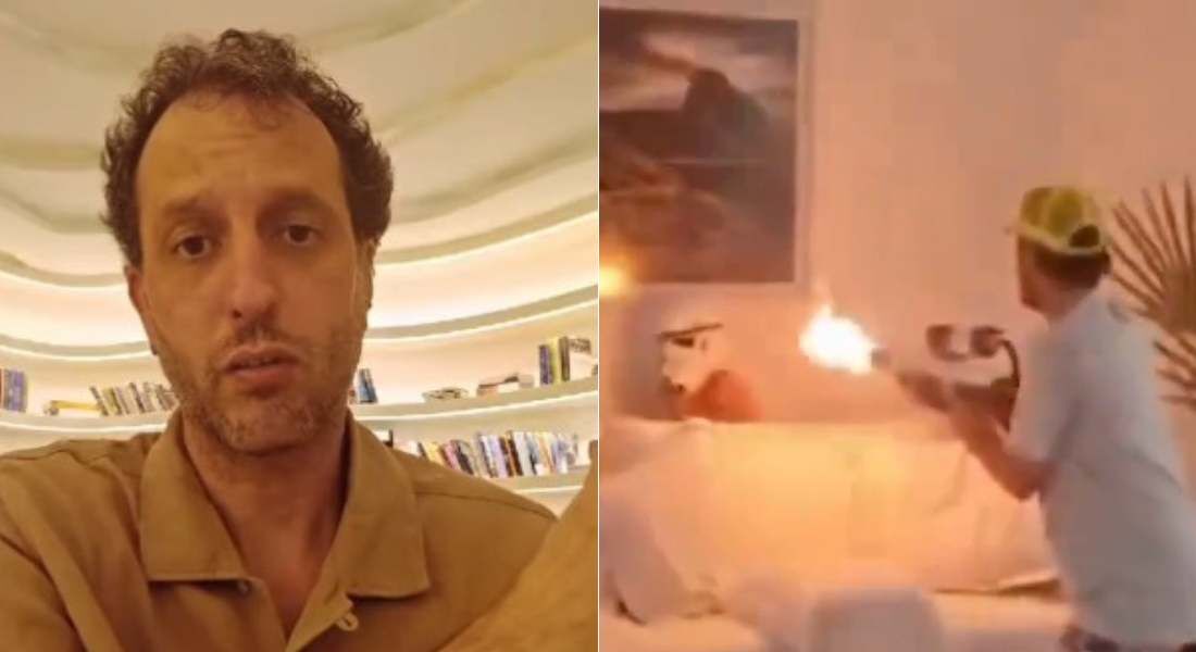 João Ricardo Mendes utilizou lança-chamas em brincadeira com filho de Luana Piovani