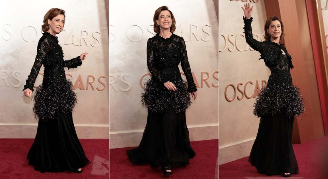 Fernanda Torres no tapete vermelho do Oscar