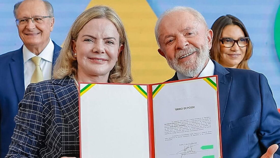 Gleisi Hoffmann e Luiz Inácio Lula da Silva
