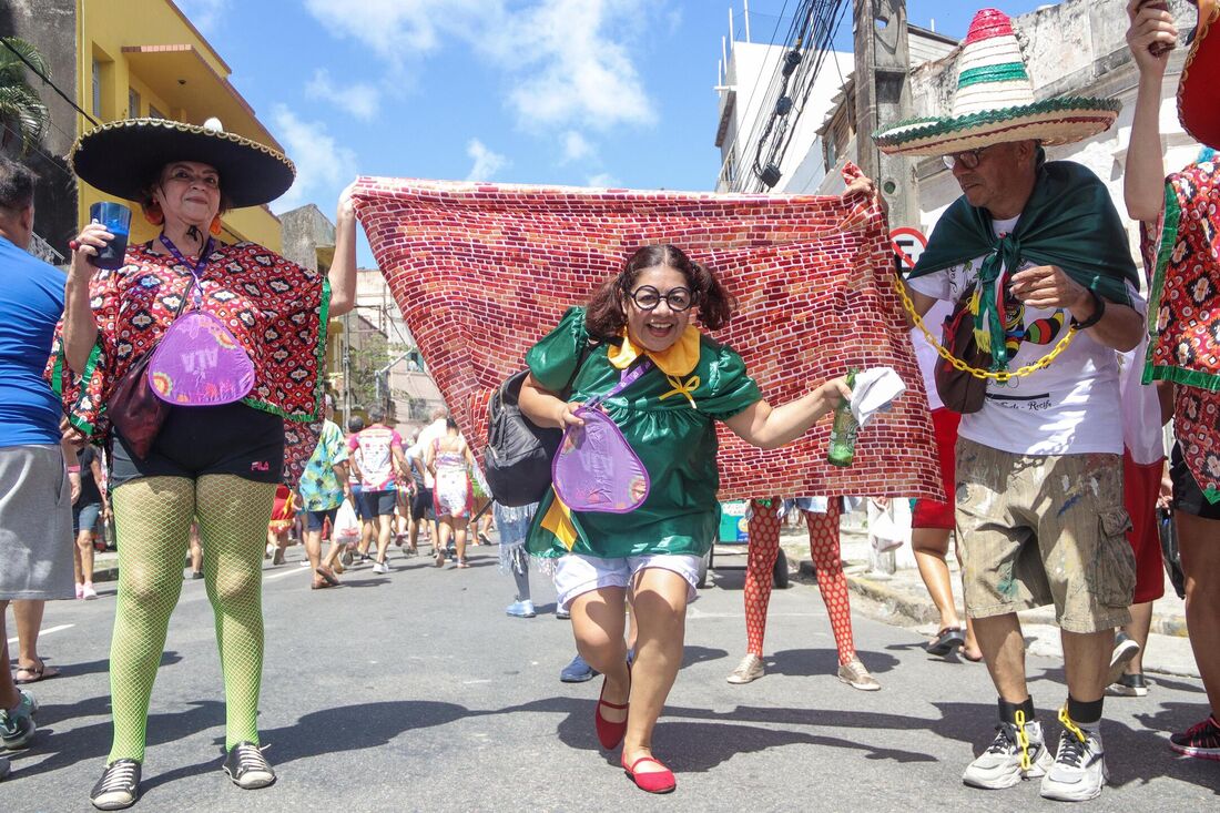 Foliões aproveitaram para se divertir no Galo da Madrugada