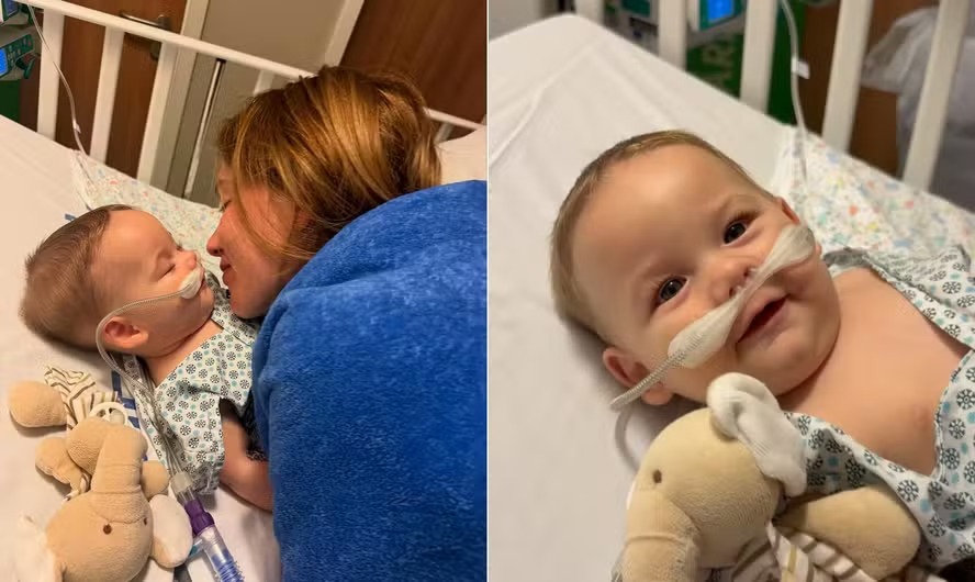 Virginia Fonseca acompanha o filho José Leonardo no hospital: bebê de 6 meses está internado com doença aguda no pulmão 