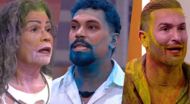 Os participantes do BBB 25 Vilma, Vinícius e Diego Hypolito