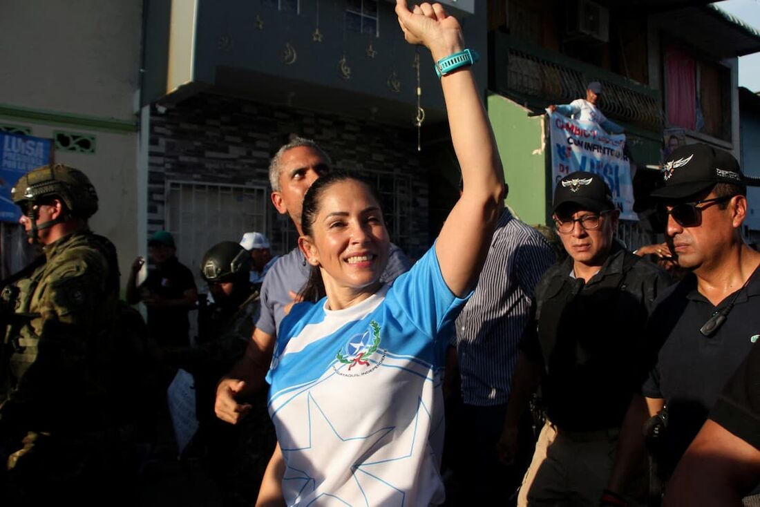 A candidata presidencial do Equador pelo partido Movimiento Revolución Ciudadana (Movimento de Revolução Cidadã), Luisa González