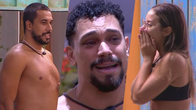 Os participantes do BBB 25 Maike, Vinícius e Renata