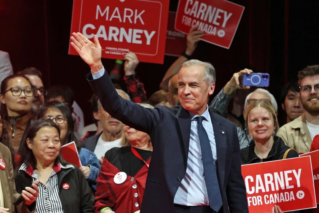 O primeiro-ministro do Canadá e líder do Partido Liberal, Mark Carney