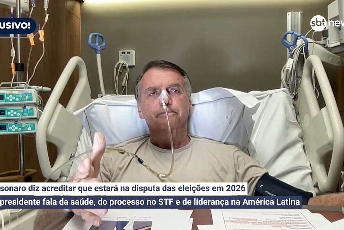 Ex-presidente Jair Bolsonaro em entrevista à SBT