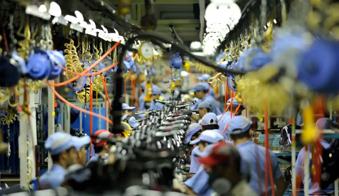 A produção de motocicletas teve no mês passado uma queda de 4,7% na comparação com julho de 2024.