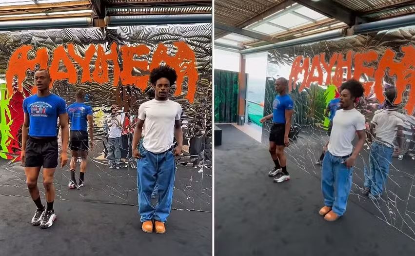 Bailarinos Mekhi Cuffee e Dremoni participaram de ação da gravadora Universal no Parque do Bondinho
