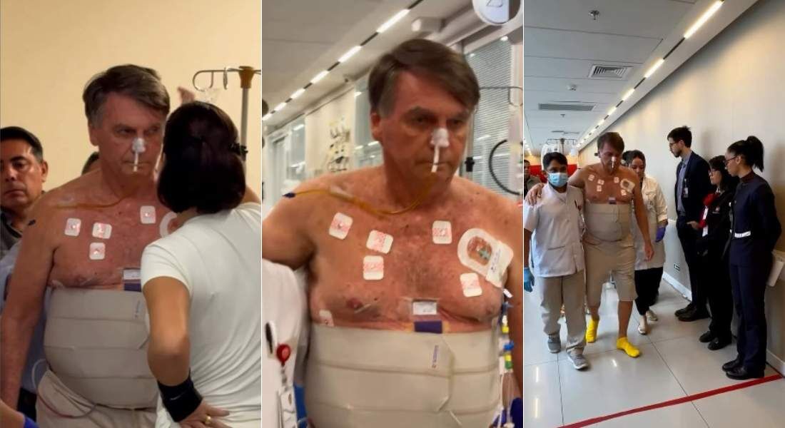 Bolsonaro já compartilhou vídeo caminhando no hospital