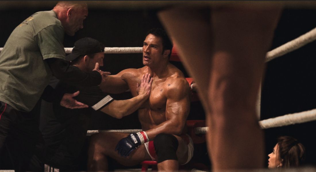 Dwayne "The Rock" Johnson como Mark Kerr na cinebiografia 