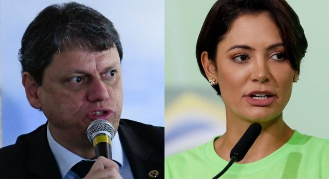 Tarcísio de Freitas e Michelle Bolsonaro