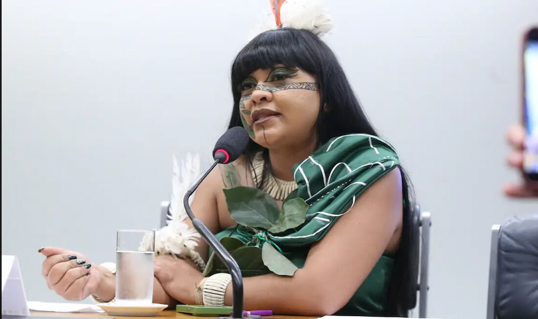 A deputada federal Célia Xakriabá (PSOL/MG) pediu providências depois de ser alvo de violência policial na marcha do Acampamento Terra Livre (ATL)