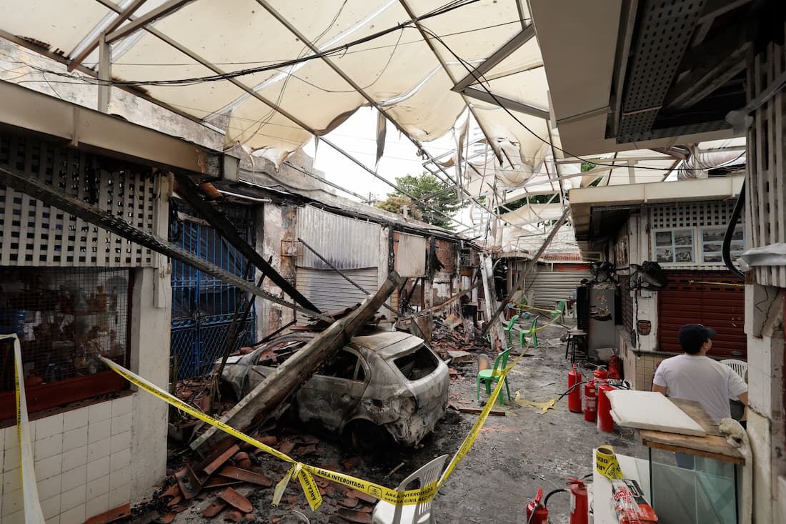 Incêndio interdita Mercado da Madalena