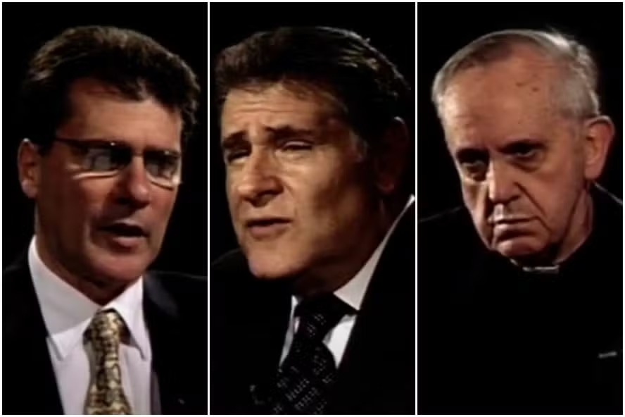 Pastor Marcelo Figueroa (à esqueurda), rabino Abraham Skorka (ao centro) e Papa Francisco (à direita) gravaram vídeos debatendo assuntos como sexualidade, Justiça, violência, Ecologia, ansiedade e inclusão 