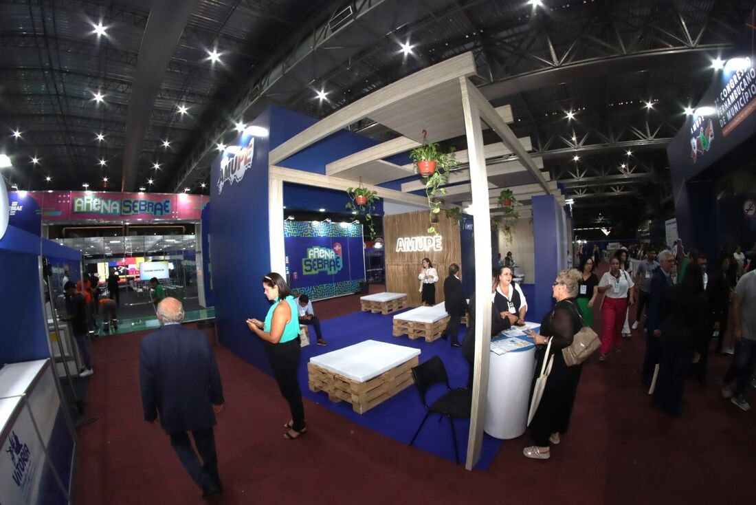 Estande da Amupe no Congresso Pernambucano de Municípios.