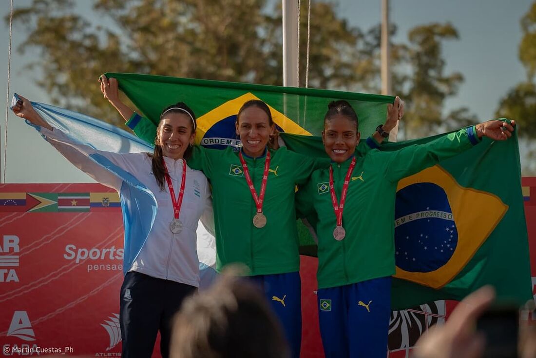 Mirelle Leite, atleta pernambucana de atletismo, conquistou o bronze no Sul-Americano 